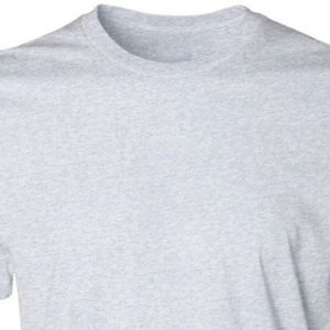 T-shirt à manches courtes pour homme en coton doux, gris clair, col rond, basique, léger, respirant, pour tous les jours, été - Product Image 3