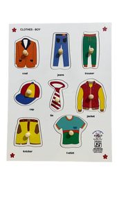 Tablero de Rompecabezas Montessori de Madera con Perillas para Aprender a Vestirse, Juguete Educativo para Niños con Piezas de Fácil Agarre para el Aprendizaje Temprano - Product Image 1