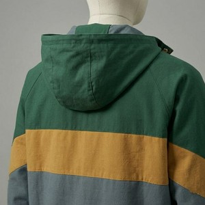 Men Green <b>Grey</b> Color Block Hooded Windbreaker <b>Jacket</b> Lightweight Zip Up Windproof Casual Outdoor Streetwear <b>Jacket</b> - Product Image 3