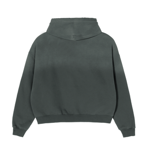 Sweat à capuche en molleton bouclette lourd 480 g/m² noir délavé effet craquelé, de luxe, vintage, uni, respirant - Product Image 5