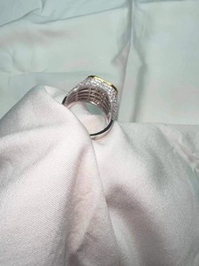 Iced Out Pavé <b>Ring</b> 14K Gold Baguette & Round Cut Simulated Diamond <b>Ring</b> <b>Statement</b> Hip Hop Jewelry Bold Designer <b>Ring</b> - Product Image 4