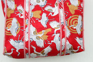 Elegante Bolso Tote Grande Reversible Acolchado de Algodón con Estampado Floral, Diseño Floral Multicolor, Práctico y Moderno - Product Image 5