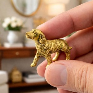 Figura de Perro de Latón Shubham, Modelo Artesanal Tallado 01D01002, Decoración de Mesa para Hogar, Oficina y Sala de Estar - Product Image 5
