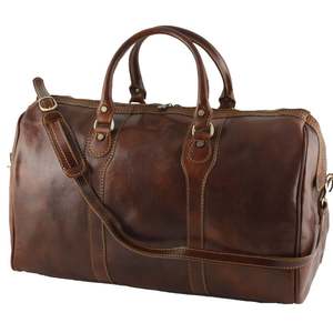 กระเป๋าเดินทางหนังสไตล์เรโทร ดัฟเฟิลวีคเอนเดอร์ ความจุขนาดใหญ่ พกพาสะดวก น้ำหนักเบา ทำด้วยมือ กระเป๋าถือขึ้นเครื่อง ซิปใส่พาสปอร์ตด้านนอก - Product Image 2