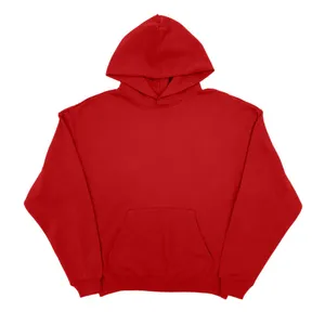 Sudadera con Capucha Unisex Roja, Corte Regular, Color Sólido, Deportiva, con Bolsillo, para Otoño, Estampada, Bordada, de Secado Rápido - Product Image 4