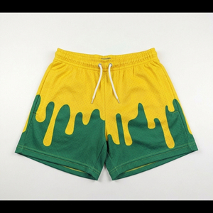 Servicio OEM al por mayor: Pantalones cortos de malla transpirables 100% poliéster para hombre con estampado personalizado de helado goteando - Product Image 1