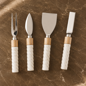 Gold Finished <b>Cheese</b> Knife <b>Set</b> with Tongs and Fork Durable Metal Serving Tools for Kitchen Use - Product Image 3