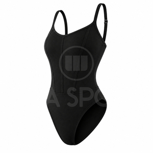 Maillot de bain une pièce pour femme, coupe haute, en tissu extensible écologique, séchage rapide, respirant, bretelles ajustables, directement de l'usine - Product Image 4