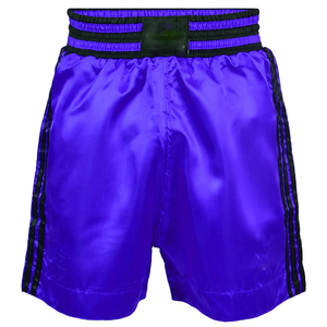 Shorts de boxe premium à rayures noires, séchage rapide, en toile, pour arts martiaux, légers, respirants, longueur genou, taille mi-haute - Product Image 5