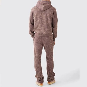 OEM Loose Fit Cotton <b>Tracksuit</b> Embossed Print Acid Wash Custom Design Soft Jogger Set Comfortable Streetwear Clothing - Product Image 6