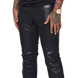 Nexfit Athletics <b>Men's</b> Casual <b>Leather</b> <b>Pants</b> Stylish Slim Fit Trousers PU <b>Leather</b> Streetwear Bottoms Comfortable Fit Durable - Product Image 6