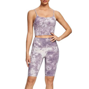 Wholesale New 2 Piece Set <b>Tight</b> Yoga Suit Quick Drying Top Fitness Summer Shorts Gym Short Sleeves Running Sports Bra for Women - Product Image 1