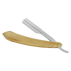 Rasoir de barbier abordable en acier inoxydable avec verrou pivotant, manche en bois couleur personnalisée, lame simple non jetable pour le rasage du visage (Shavette) - Product Image 1
