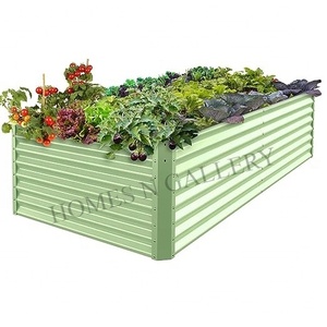 Nouveau kit de lit surélevé de jardin extérieur en forme de rectangle en métal galvanisé Degn kit de lit de protection de plantes et de légumes boîte de jardinière de l'Inde - Product Image 2