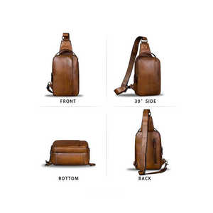 Bolsa de Mensajero de Cuero Personalizada de Alta Calidad para Hombre, Bandolera al Hombro, Gran Capacidad, Forro de Cuero Genuino, Venta al Por Mayor - Product Image 4