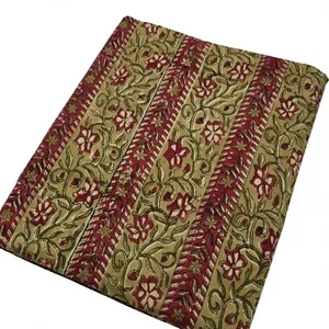 Oeillet en coton imprimé à la main |   Conception florale artisanale |   Teinture écologique |   Étanche à la poussière et aux intempéries |   Textile d'ameublement et d'habillement - Product Image 6