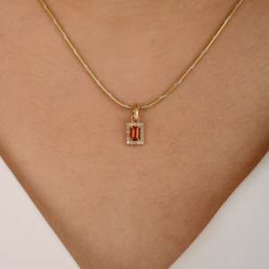 14K Gold <b>Opal</b> Diamond Halo Pendant with Rhodium Plating - Product Image 1