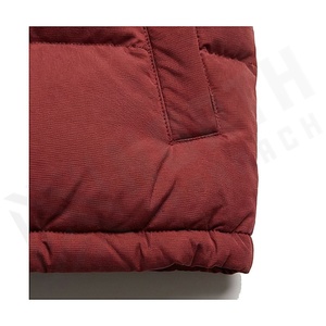 Hooded Quilted Vest Women Winter Solid Color Polyester Filling Button Closure Regular Length Woven Fabric - Product Image 6