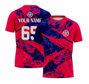 Maillot de football personnalisé pour homme à col en V avec passepoil, coupe ample et oversize, en maille unie, idéal pour l'impression - Product Image 4