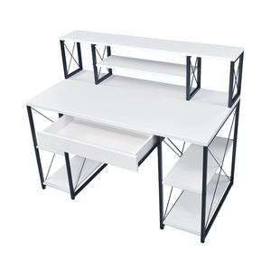 Black One-Drawer Writing <b>Desk</b> with 8 Open Compartment for <b>Computer</b> Use - Product Image 5