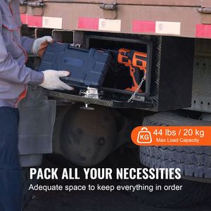 Cassetta Portautensili in Alluminio Resistente 18\" X 12\" X 14\" per Sottoscocca Camion, con Piastra Diamantata, Chiusura a Chiave, Impermeabile, per Pickup - Product Image 4