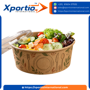 Bol à salade en papier kraft biodégradable de 250 ml, imprimé sur mesure, écologique, avec ou sans couvercle, idéal pour les fêtes et les voyages – Vente chaude - Product Image 3
