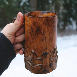 Wooden Beer Mug Handmade Wood Mugs <b>for</b> Men <b>for</b> Camping Travel Outdoor Engraved - Product Image 6