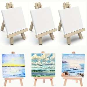 Set de Caballetes de Lona de Algodón Tejida Ecológica para Artistas, 30 Piezas (15 Caballetes, 15 Tableros), Suministros Profesionales para Pintura al Óleo y Acrílica - Product Image 3