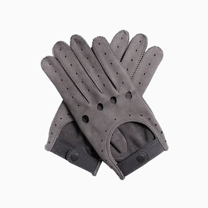 Gants de conduite en cuir perforé respirants unisexes pour la course automobile avec sangle de poignet réglable pour le sport et les activités de plein air à prix abordable - Product Image 1