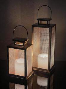 <b>Brass</b> Rectangular <b>Lantern</b> Set with Mesh Design for Home Decoration At Cheap Price - Product Image 4