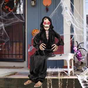 Decorazione Animata di Halloween da 1,5 Metri con Design di Grimorio Seduto e Saluti Vocali per un'Atmosfera Festiva Domestica - Product Image 1