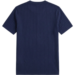 <b>Black</b> Ribbed <b>Men</b> T <b>Shirt</b> Crew Neck Short Sleeve Knit Tee <b>Slim</b> <b>Fit</b> Casual Daily Wear - Product Image 4
