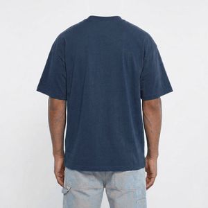 Camiseta de algodón de color liso oversize para hombre, manga corta, cuello redondo, estilo casual urbano, tops holgados, diseño liso, ¡gran oferta! - Product Image 3