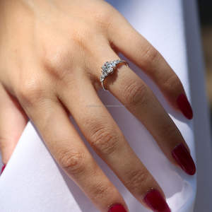 IGI/GIA Lab Grown Cut Diamond <b>Vintage</b> 14k Yellow Wedding/Engagement <b>Ring</b> Unisex Fine White <b>Gold</b> for Anniversary Party-Worthy - Product Image 3