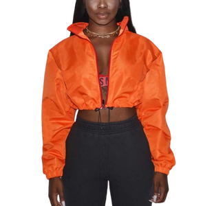 Chaqueta Cortavientos de Moda para Mujer, Estilo Informal, con Logotipo Personalizado, Cierre de Cremallera de Nailon, Talla Grande, Ligera, para Exteriores - Product Image 6