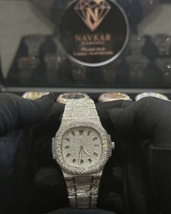 Relojes de Lujo con Diseño Hip Hop de Plata de Ley 925 y Moissanita, Relojes de Cuarzo Analógicos para Hombre - Product Image 4