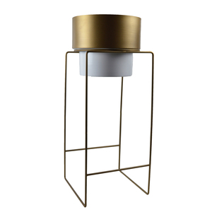 Maceta de Metal con Diseño de Flores de Colores, Ecológica, con Recubrimiento en Polvo, Marca MKI, Soporte para Plantas de Diseño Moderno - Product Image 1