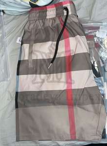 Nueva llegada de los hombres de diseñador corto impreso raya transpirable playa traje de baño bañadores pantalones cortos - Product Image 4