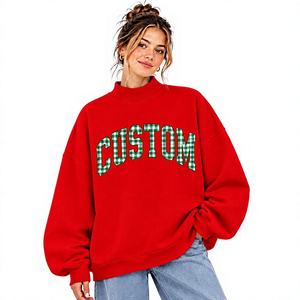 1. Sweat-shirt universitaire à carreaux pour femme, col montant personnalisé, OEM ODM, fabricant de marque privée pour les jours de match universitaires - Product Image 3