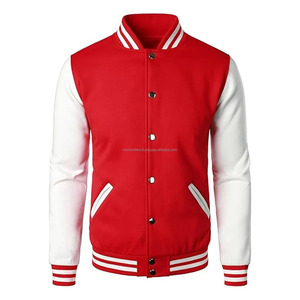 Veste universitaire sur mesure MONO RIDERS MR-VJ-14 - Extérieur en cuir véritable, col rond, rembourrage 100% polyester, construction sans couture - Product Image 4