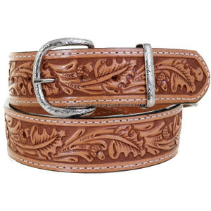 Export Quality Men's Fashion Western Leather Tooling <b>Belt</b> Leaf Embossed Full Grain Genuine Leather Tooling <b>Belts</b> for <b>Cowboy</b> - Product Image 2
