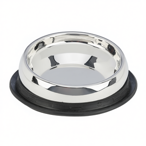 Bol pour animaux de compagnie en acier inoxydable 0,7 L, diamètre 27 cm, base antidérapante pour chiens et chats - Product Image 3