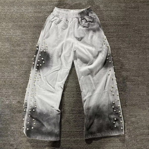 OEM 2026 High Quality Streetwear Heavyweight Cotton Baggy Sweatpants Custom Men's Vintage Acid Wash Track Pants - Product Image 1