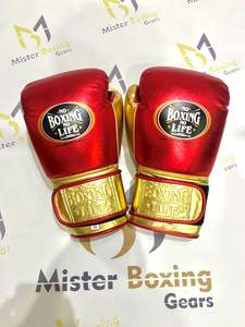 Guantes de boxeo de cuero genuino de vaca de alta calidad, hechos a medida, sin boxeo no hay vida, para entrenamiento y sparring profesional. - Product Image 6