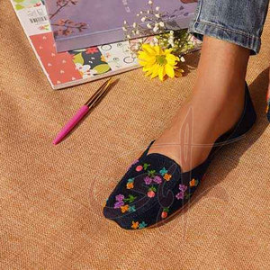 Mocassins pour femmes en cuir véritable avec semelle extérieure antidérapante, imprimés et personnalisables, tige en jute de haute qualité, faible MOQ - Product Image 5