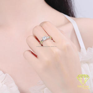 Elegant Round Cut Moissanite <b>Diamond</b> <b>Ring</b> In 925 Sterling Silver With Stones Luxury Solitaire Engagement Jewelry by trisha - Product Image 2