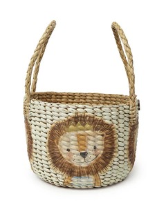 Panier en jonc de mer peint avec un visage de tigre, panier de rangement fait main, vente en gros, écologique, fabriqué au Vietnam - Product Image 3