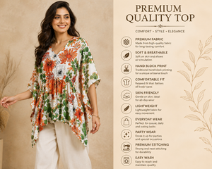 Boho Floral Print <b>Kaftan</b> Tunic Top Women Summer V Neck Adjustable Drawstring Waist Loose Fit <b>Beach</b> Cover Up Short Robe - Product Image 2