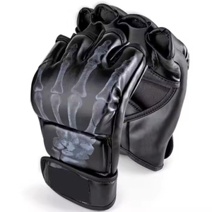 Professional Half-Finger MMA <b>Gloves</b> <b>Moisture</b> Wicking Lace-Up Closure Custom Logo Logo for Fighting-Wholesale Martial Arts Boxing - Product Image 4