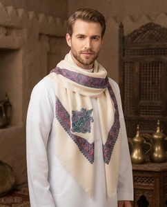 Chal de Pashmina Pura Hecho a Mano, con Bordado Fino y Grueso, Estilo Árabe, para Hombre - Product Image 6